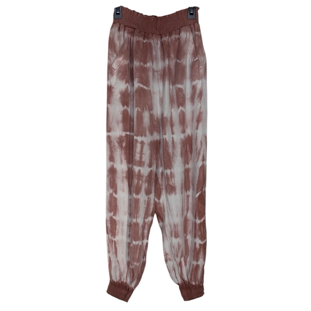 American Eagle Outfitters Tie-Dye Joggers in Pink and White